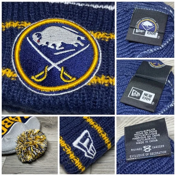 2 Buffalo Sabres NHL New Era Winter Hats Adult One Size Beanie Caps - Two Set - Picture 8 of 12